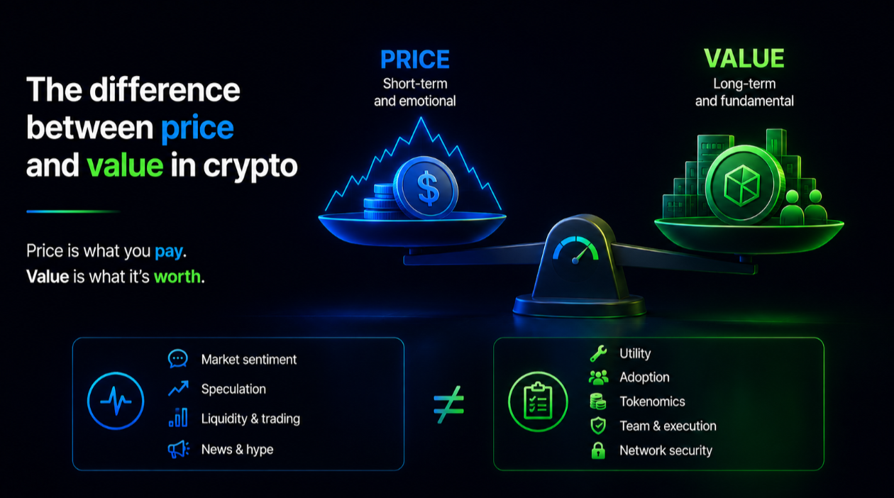 The difference between price and value in crypto