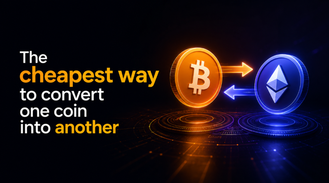 The cheapest way to convert one coin into another