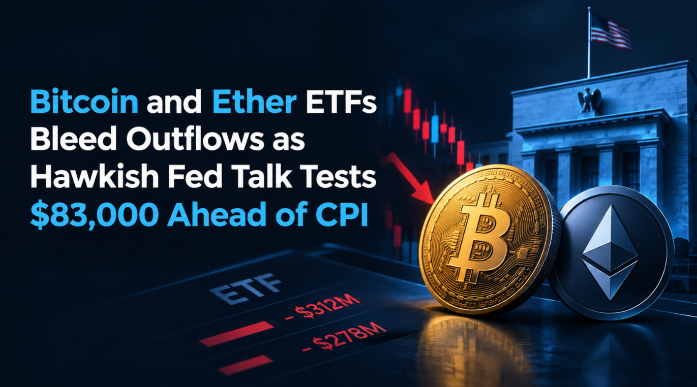 Bitcoin and Ether ETFs Bleed Outflows as Hawkish Fed Talk Tests $83,000 Ahead of CPI
