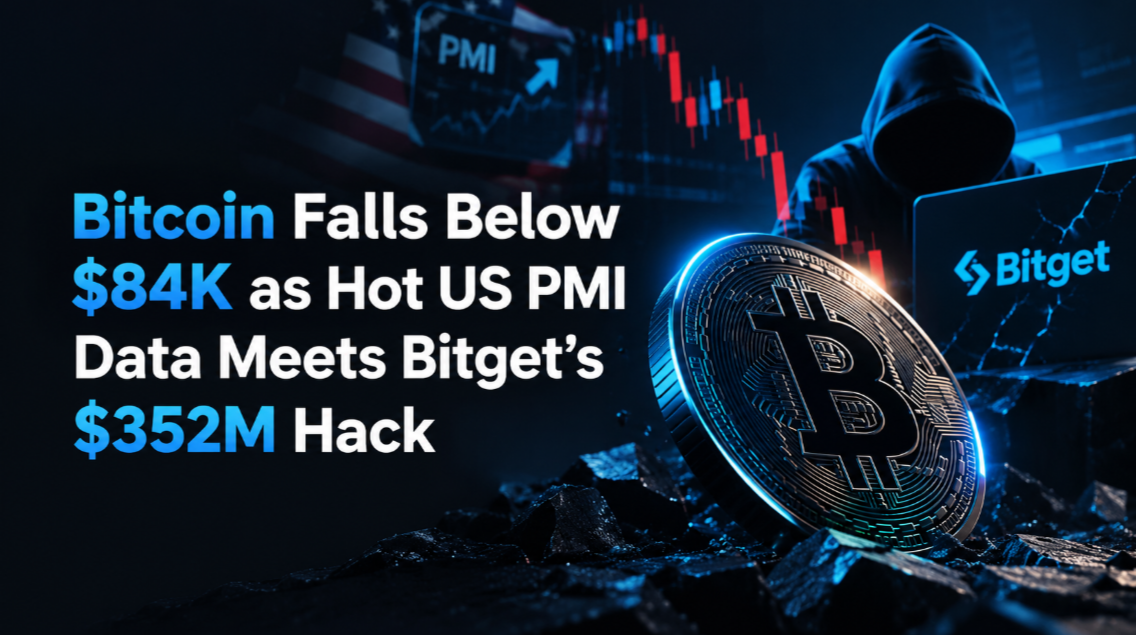 Bitcoin Falls Below $84K as Hot US PMI Data Meets Bitget's $352M Hack
